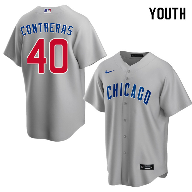 Nike Youth #40 Willson Contreras Chicago Cubs Baseball Jerseys Sale-Gray